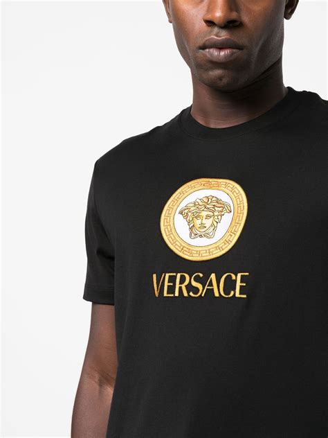 black versace medusa t shirt|Versace Medusa print t shirt.